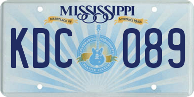 MS license plate KDC089