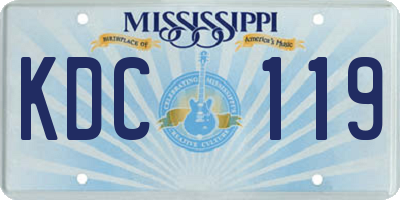 MS license plate KDC119