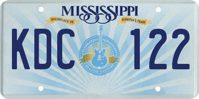 MS license plate KDC122