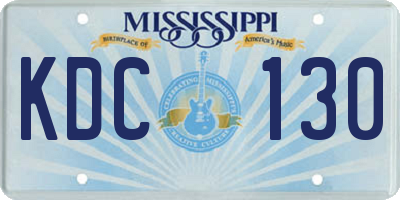 MS license plate KDC130