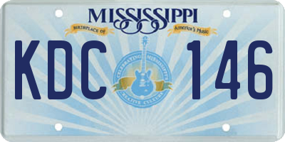 MS license plate KDC146