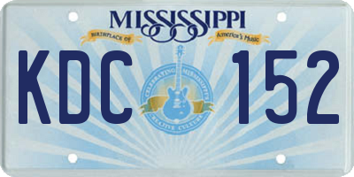 MS license plate KDC152