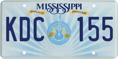 MS license plate KDC155