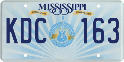 MS license plate KDC163