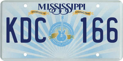 MS license plate KDC166
