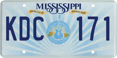 MS license plate KDC171