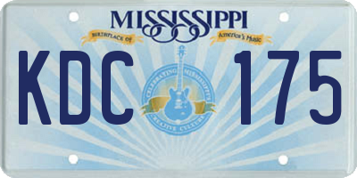 MS license plate KDC175