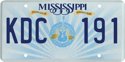 MS license plate KDC191