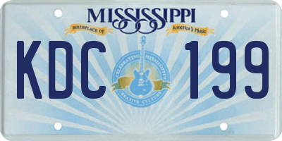 MS license plate KDC199