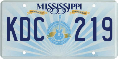 MS license plate KDC219
