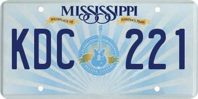 MS license plate KDC221