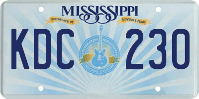 MS license plate KDC230