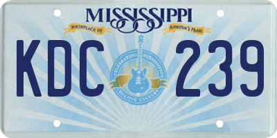 MS license plate KDC239