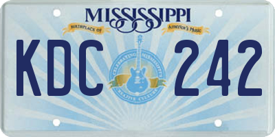 MS license plate KDC242