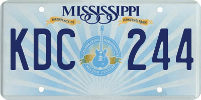 MS license plate KDC244