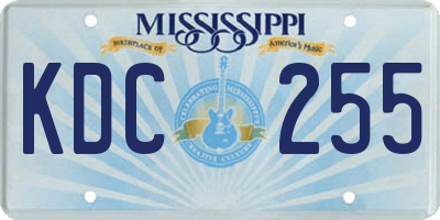 MS license plate KDC255