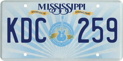 MS license plate KDC259