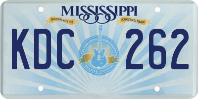 MS license plate KDC262