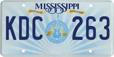 MS license plate KDC263