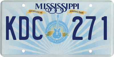 MS license plate KDC271
