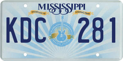 MS license plate KDC281