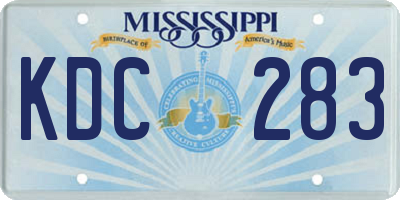 MS license plate KDC283