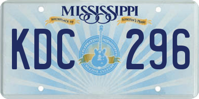MS license plate KDC296