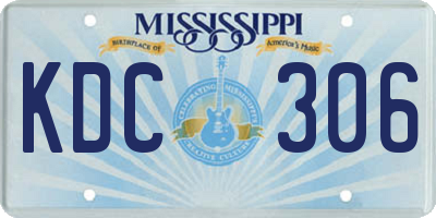 MS license plate KDC306
