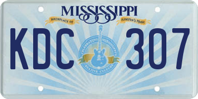 MS license plate KDC307