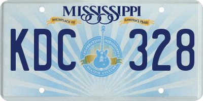MS license plate KDC328