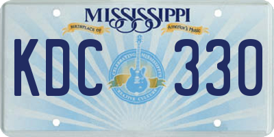 MS license plate KDC330