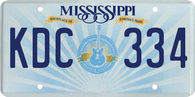 MS license plate KDC334