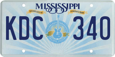 MS license plate KDC340