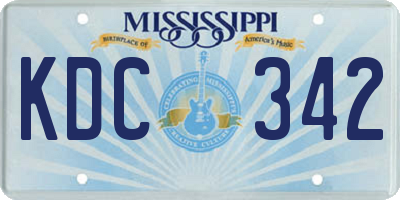 MS license plate KDC342