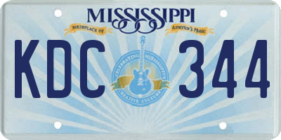 MS license plate KDC344