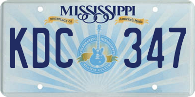 MS license plate KDC347