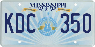MS license plate KDC350