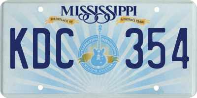MS license plate KDC354
