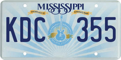 MS license plate KDC355