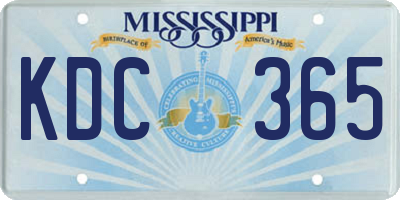 MS license plate KDC365