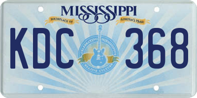 MS license plate KDC368