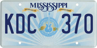 MS license plate KDC370
