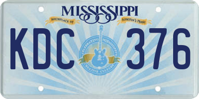 MS license plate KDC376