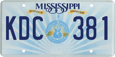 MS license plate KDC381