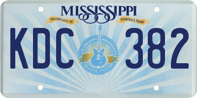 MS license plate KDC382