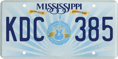 MS license plate KDC385