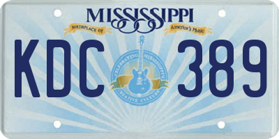 MS license plate KDC389