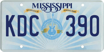MS license plate KDC390