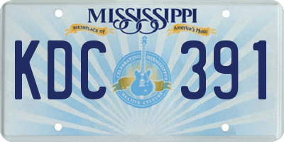 MS license plate KDC391