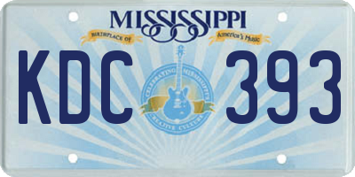 MS license plate KDC393